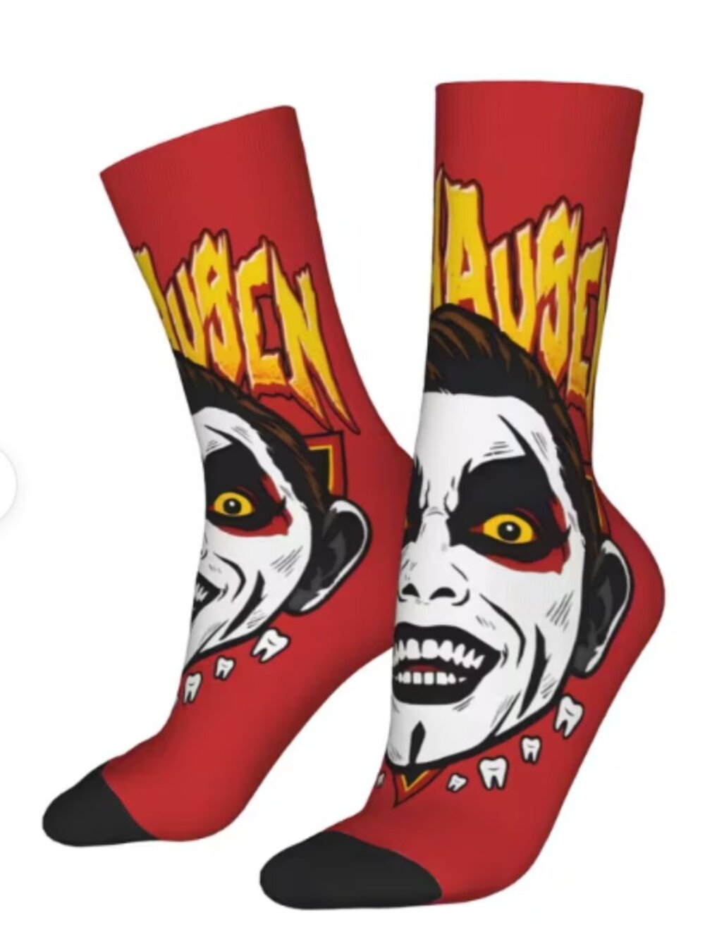 WWE Danhausen Wrestling Socks Red Graphic Crew Socks One Size US 5-11